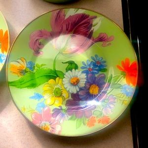 Beautiful Mackenzie Childs Flower Market plates in green. Set of 2.